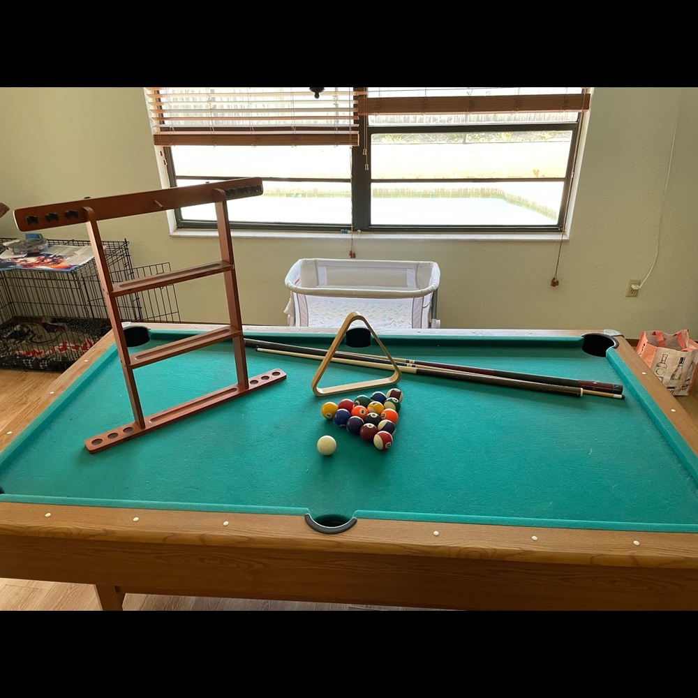 Pool tables with accessories